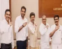 இடைத்தேர்தலில் அடித்து நொறுக்கிய தவெக..! தலைமைச் செயலகத்தில் அமைச்சர்களுடன் முதல்வர் விஜய் கொண்டாட்டம்..!