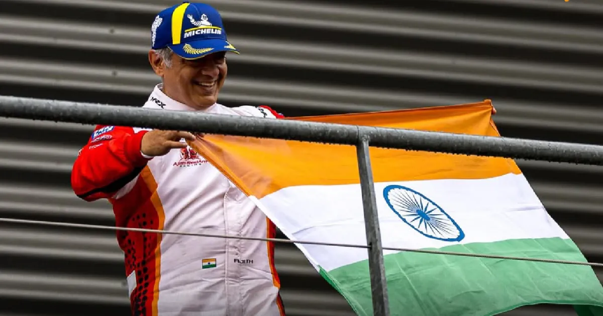 பெல்ஜியத்தில் பறந்த இந்திய தேசியகொடி! அஜித் குமார் ரேஸிங் டீம் கார் பந்தயத்தில் 2-ம் இடம் பிடித்து சாதனை!