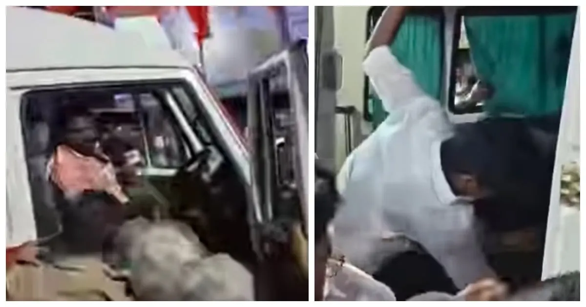 எடப்பாடி பழனிசாமி விட்ட மிரட்டல்... ஆம்புலன்ஸ் ஓட்டுநரை இழுத்துப் போட்டு அடிக்கப் பாய்ந்த அதிமுகவினர்...