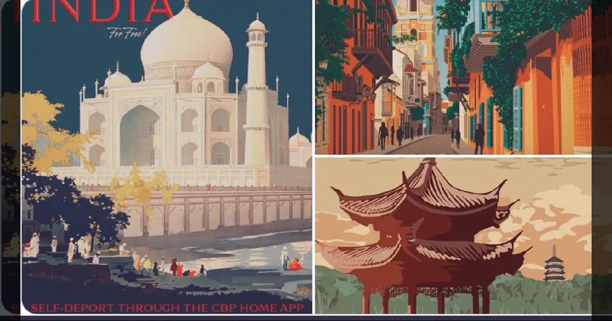 அமெரிக்காவில் இருந்து வெளியேறினால் ரூ.2.18 லட்சம்! இந்தியர்களுக்கு தாஜ்மகால் படத்துடன் விளம்பரம்!