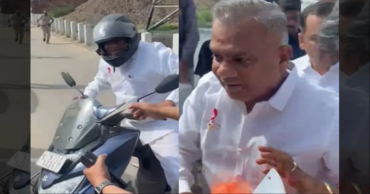 டூ வீலரில் வந்து தூர்வாரும் பணியை துவக்கி வைத்த அமைச்சர் என்.ஆனந்த்!! காரணம் தான் ஹைலைட்!