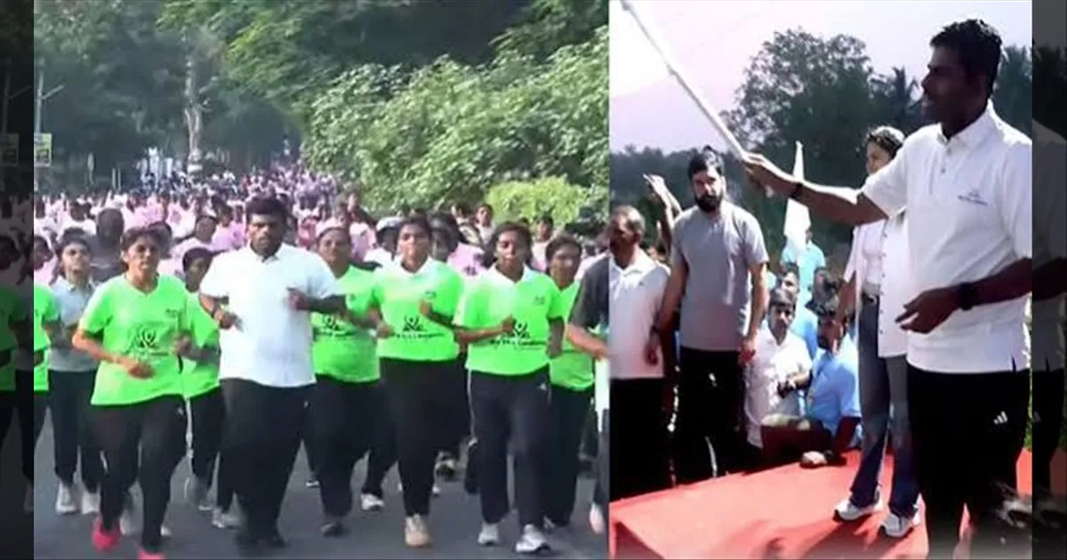 பெண்கள் பாதுகாப்புக்காக திரண்ட மக்கள்! திருப்பூரில் அண்ணாமலை தொடங்கி வைத்த பிரம்மாண்ட மாரத்தான்!