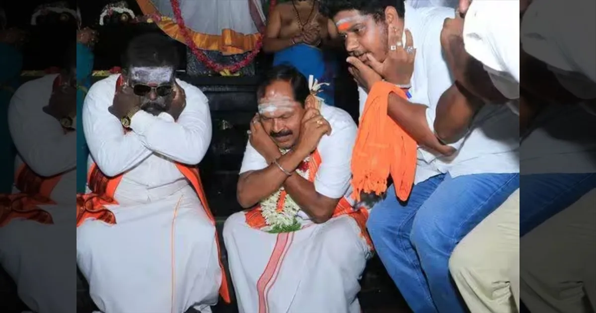 உதயநிதி ஸ்டாலினுக்கு நல்ல புத்தி கொடு கடவுளே! தோப்புக்கரணம் போட்டு வழிபாடு!