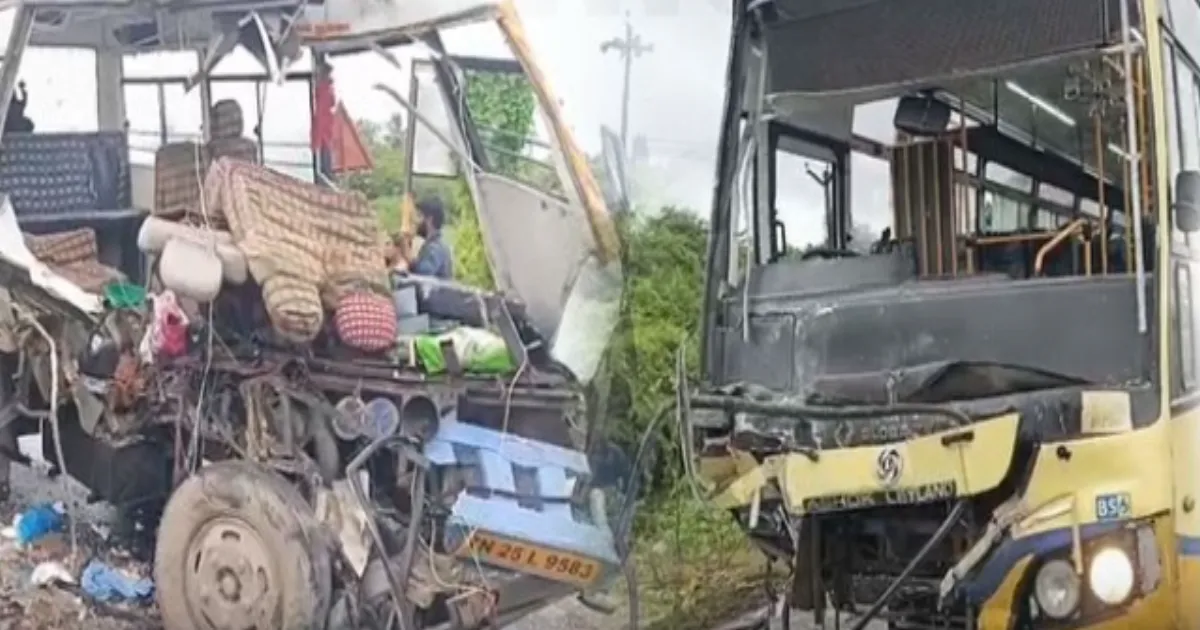 காலையிலேயே அதிர்ச்சி... வேன் மீது மோதிய அரசு பேருந்து... பயணிகளின் நிலை என்ன?