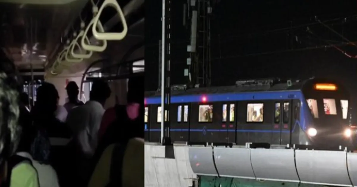 சுரங்கப்பாதையில் திக்... திக்...!! நடுவழியில் திடீரென நின்ற மெட்ரோ ரயில்... பீதியில் உறைந்த பயணிகள்..! 