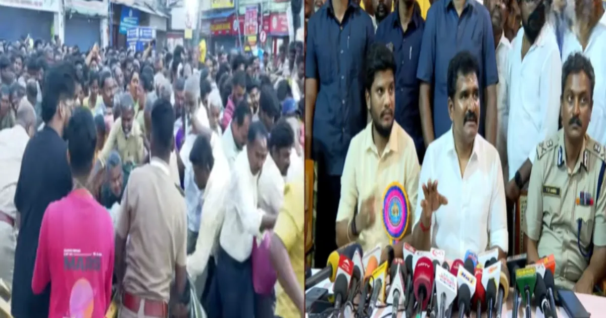 மீனாட்சி அம்மன் கும்பாபிஷேகத்தில் பக்தர்கள் தள்ளுமுள்ளு நடந்தது ஏன்?... அமைச்சர் நிர்மல் குமார் விளக்கம்...!
