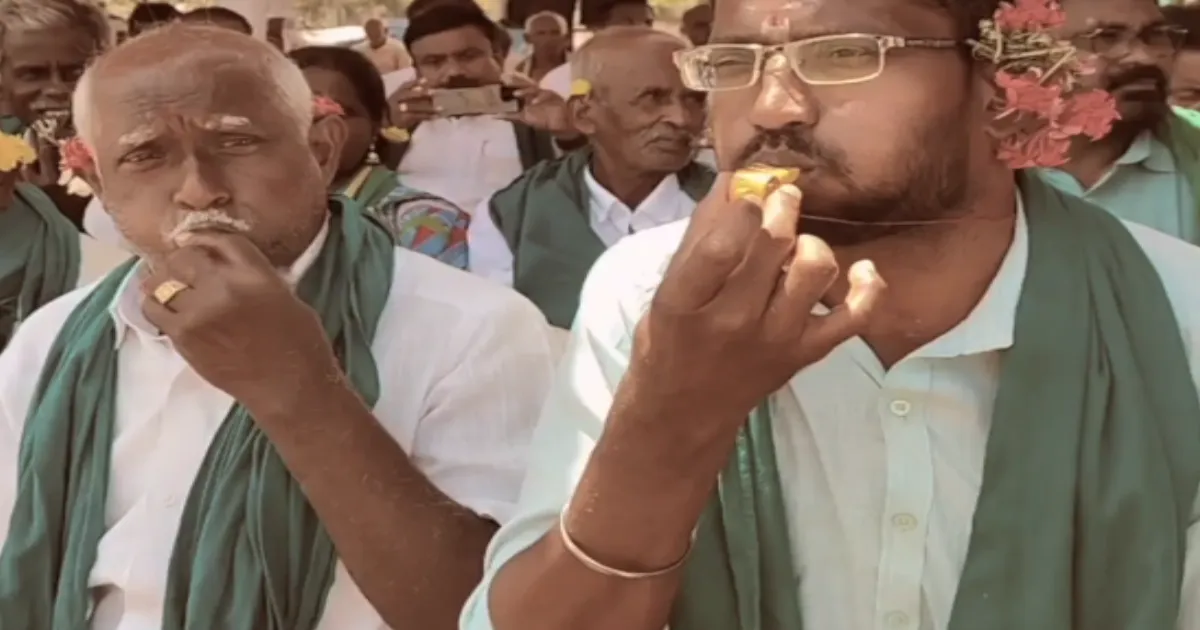 “விசில் போடு...” - சி.எம். விஜய் கவனத்தை ஈர்க்க விவசாயிகள் நூதன போராட்டம்... 4வது நாளாக அதிரடி...!