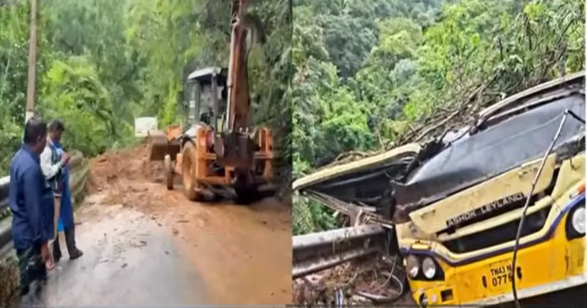 பர்லியாரில் பயங்கரம்... மண் சரிவில் சிக்கிய அரசு பேருந்து... பயணிகளின் நிலை என்ன?