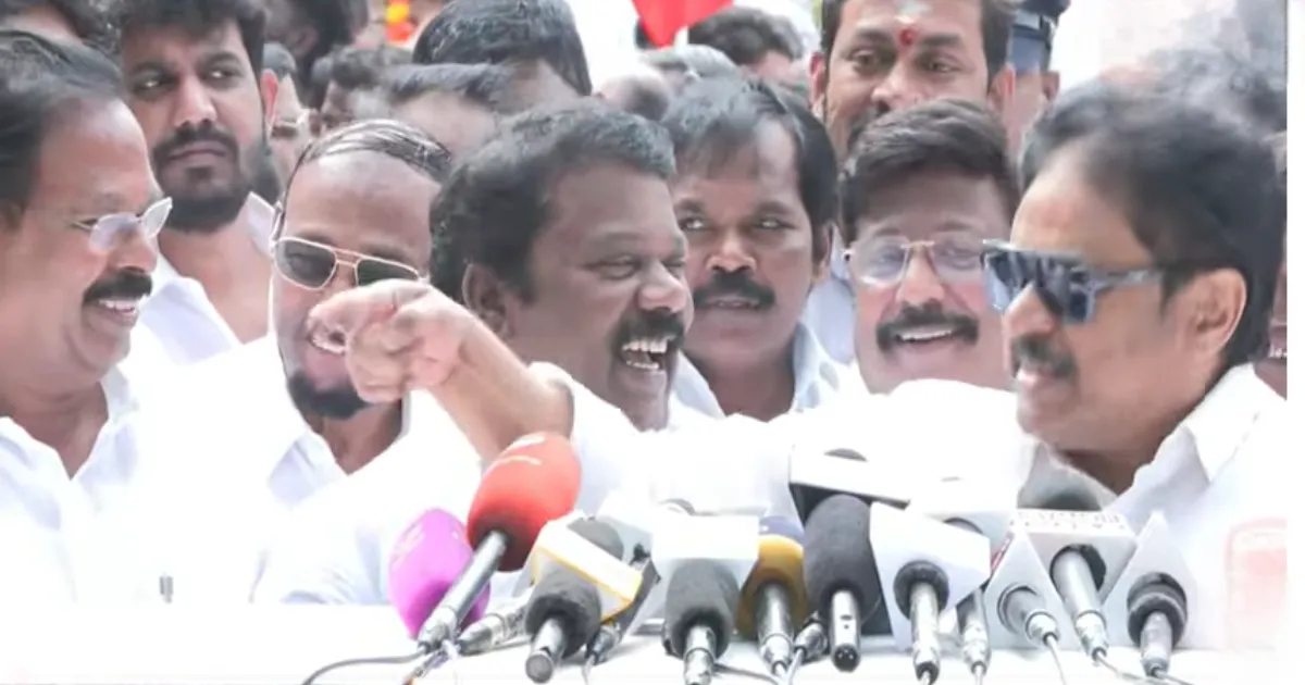 “நிறுத்துய்யா... நிறுத்துய்யா...” -  செங்கோட்டையன் வந்தா எழுந்துருச்சி ஓடனுமா? - செய்தியாளர் சந்திப்பில் டென்ஷன் ஆன திருநாவுக்கரசர்...!