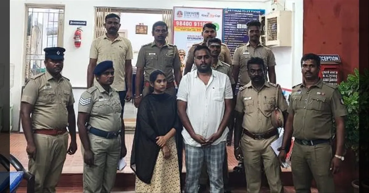 கோயில் பிரசாதம் தருவதாக கூறி பெண் கடத்தல்! ரூ.5 லட்சம்  மதிப்பிலான நகைகளை அபேஸ் செய்த தம்பதி கைது!