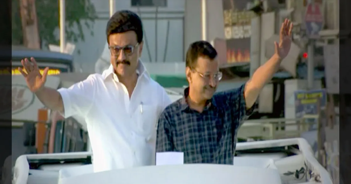 சென்னையில் ஸ்டாலினுடன் கெஜ்ரிவால் பரப்புரை! திமுகவுக்கு ஆதரவாக தீவிர வாக்கு சேகரிப்பு!