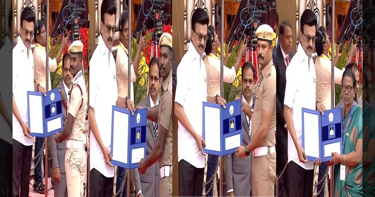 வீரதீர செயல்களுக்கான அண்ணா பதக்கம்: 4 பேருக்கு முதல்வர் ஸ்டாலின் வழங்கினார்!