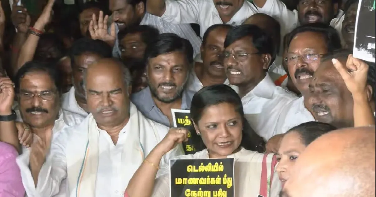 ராகுல் காந்தி கைதால் சென்னையில் போராட்டம் வெடித்தது! தங்கபாலு தலைமையில் காங். கட்சியினர் மறியல்!
