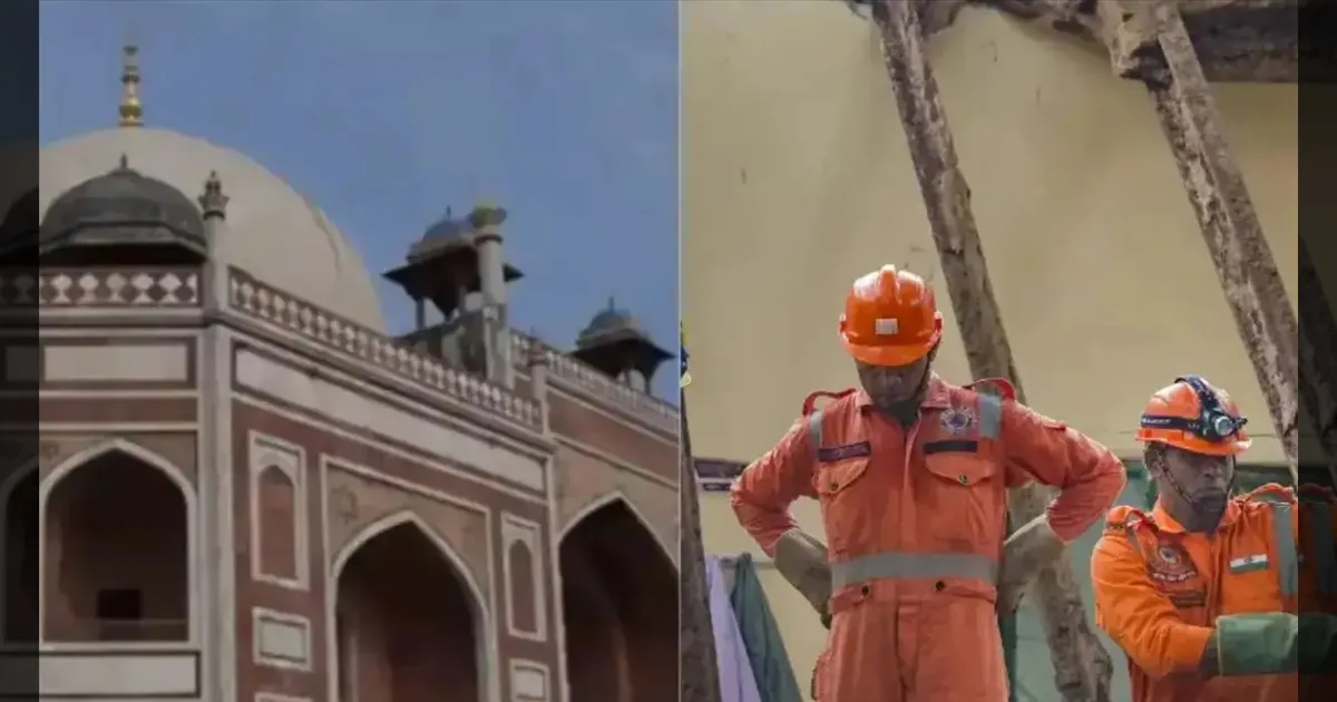 delhi wall of dargah collapses near mughal badshah humayun tomb articleshow