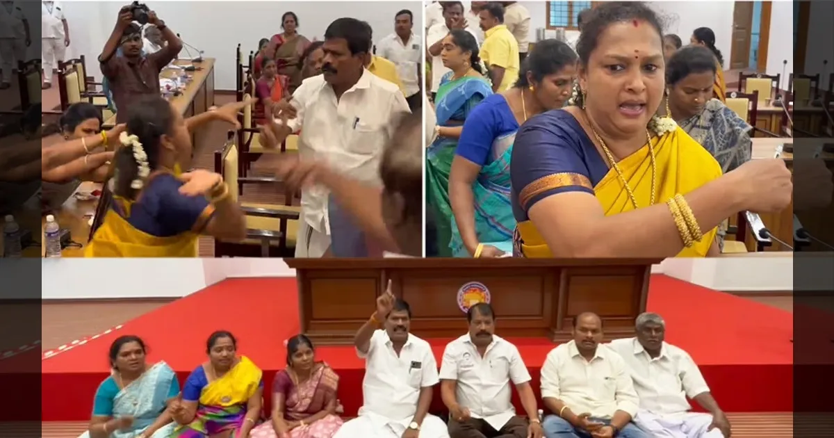 அதிமுக கவுன்சிலருக்கு திமுக பெண் கவுன்சிலர் ‘பளார்’ விட்ட சம்பவம்.. 13 பேர் மீது வழக்குப்பதிவு..!