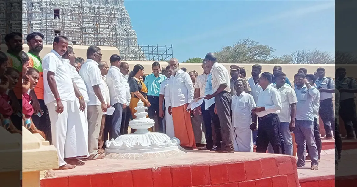 குடமுழுக்கிற்கு தயாராகும் திருச்செந்தூர் முருகன் கோவில்.. கனிமொழி எம்.பி நேரில் ஆய்வு..!