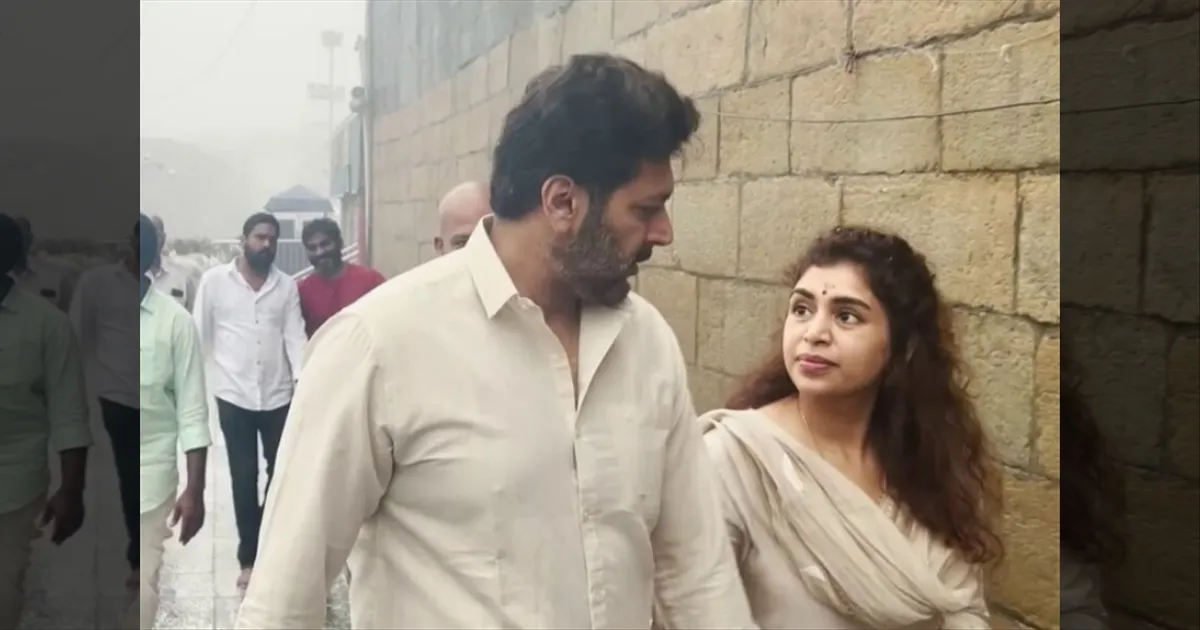 cinema-actor-ravi-mohan-had-darshan-at-tirupati-with-singer-kenisha-tamilcinema