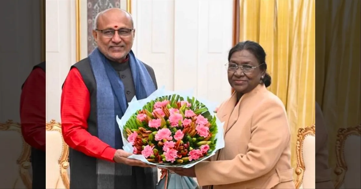 திரவுபதி முர்முவை நேரில் சந்தித்தார் சி.பி ராதாகிருஷ்ணன்..!! புத்தாண்டு வாழ்த்துக்கள் பரிமாற்றம்..!!