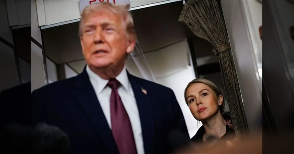 திடீரென குலுங்கிய விமானம்.. திரும்பி பார்த்தா கரோலின்..!! ஜோக்கடித்த டிரம்ப்.. நிருபர்கள் ஷாக்..!!