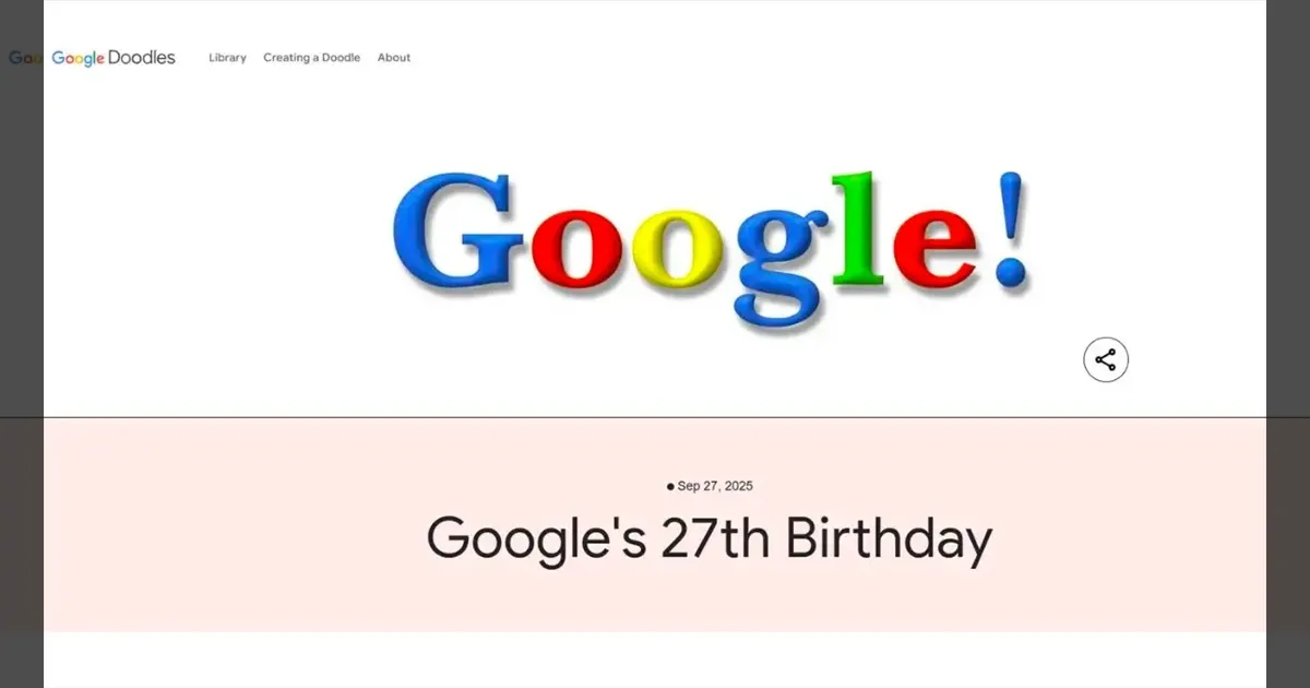 ஹேப்பி பர்த்டே GOOGLE.. ஆரம்ப கால லோகோவுடன் நாஸ்டால்ஜியா டூடுல்..!!
