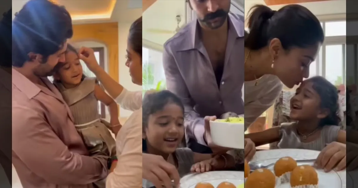 திருமணத்திற்கு அழைக்கல.. கோபித்துக்கொண்ட குட்டி ரசிகை..! வருத்தத்தை அன்பால் தீர்த்த ராஷ்மிகா - விஜய் ஜோடி..!