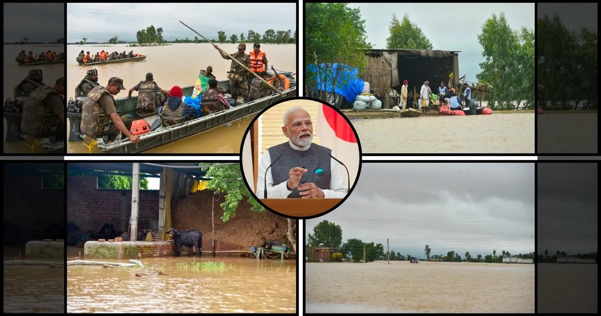 வெள்ளப்பெருக்கால் உருக்குலைந்த பஞ்சாப், இமாசல பிரதேசம்.. நாளை நேரில் செல்கிறார் பிரதமர் மோடி..!!