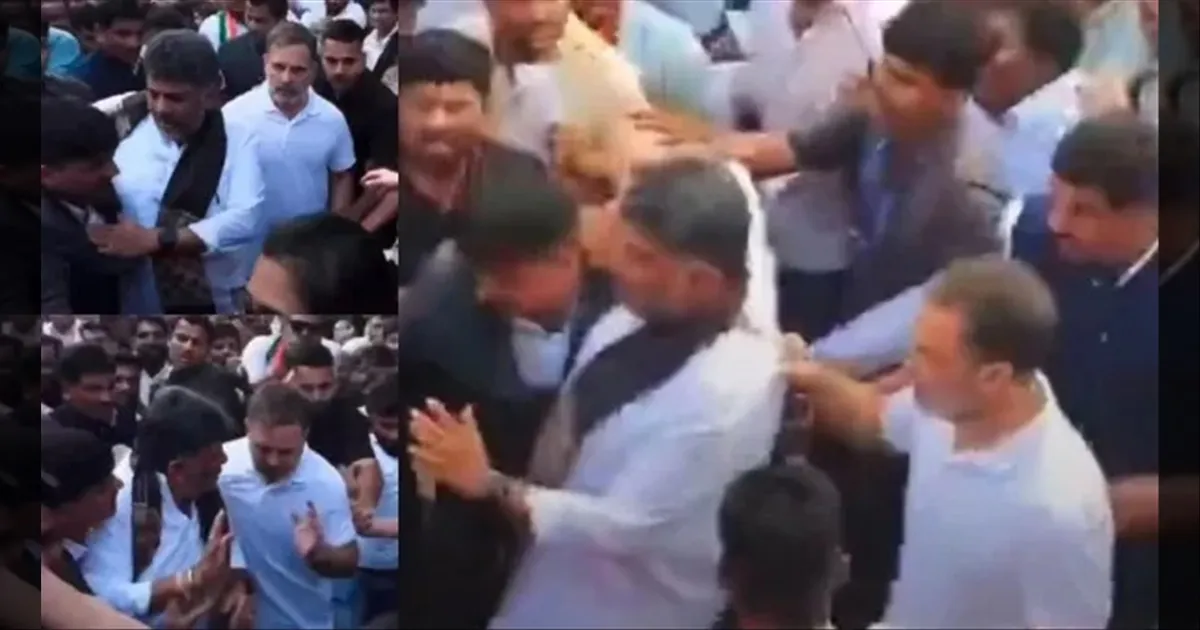 டி.கே சிவக்குமாரை அவமதித்தாரா ராகுல் காந்தி..?? இணையத்தில் தீயாய் பரவும் வீடியோ..!! நடந்தது என்ன..??