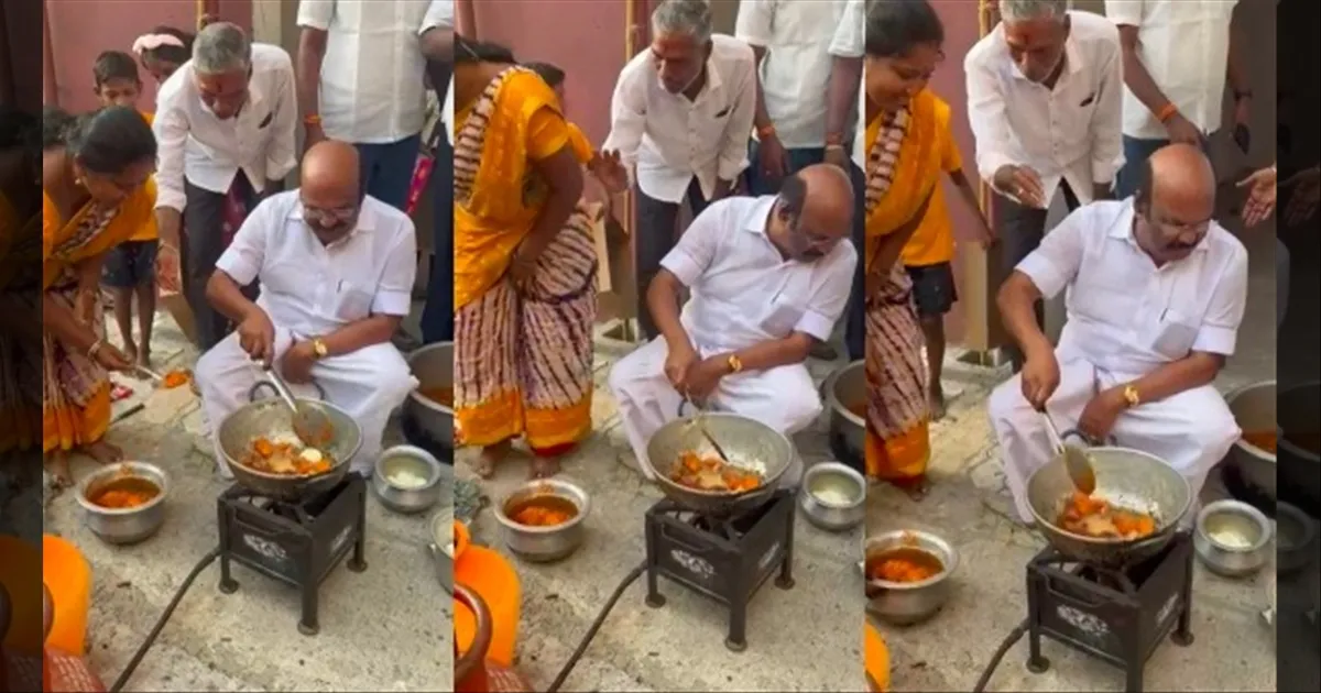 அட.. என்னா டேஸ்டுப்பா..!! சிக்கன் 65, முட்டையை பொரித்த அதிமுக Ex. அமைச்சர்.. வைரலாகும் வீடியோ..!!
