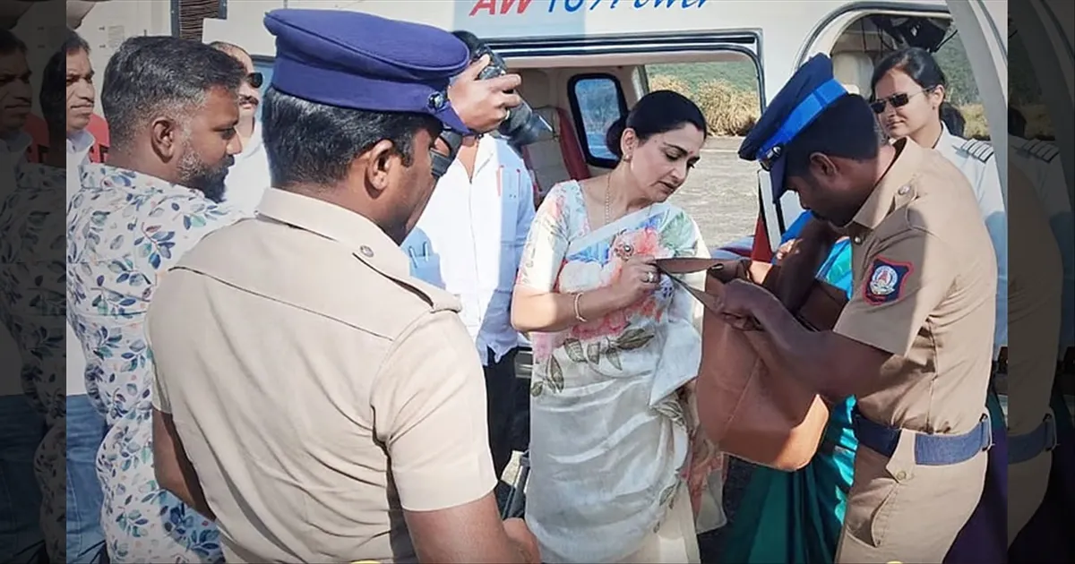 ஊட்டிக்கு ஹெலிகாப்டரில் வந்த குஷ்பு..!! அதிரடியாக களத்தில் இறங்கிய தேர்தல் பறக்கும் படை..!!