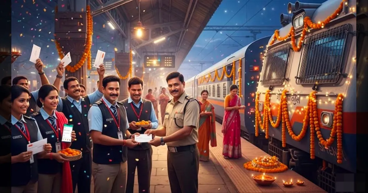 இந்தாங்க தீபாவளி போனஸ்.. என்ஜாய்..!! ரயில்வே ஊழியர்களுக்கு ஒரே கொண்டாட்டம் தான்..!! 