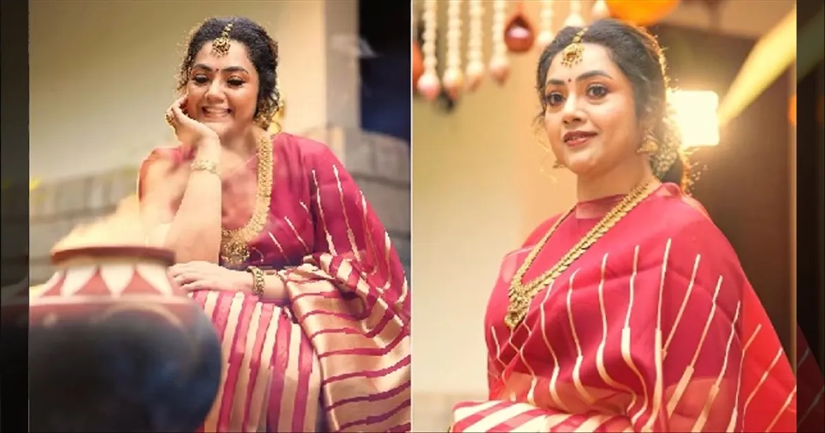 சேலையில் அழகிய தேவதையாக சர்க்கரை பொங்கல் வைத்த நடிகை மீனா..! வைரலாகும் அழகிய வீடியோ..! 