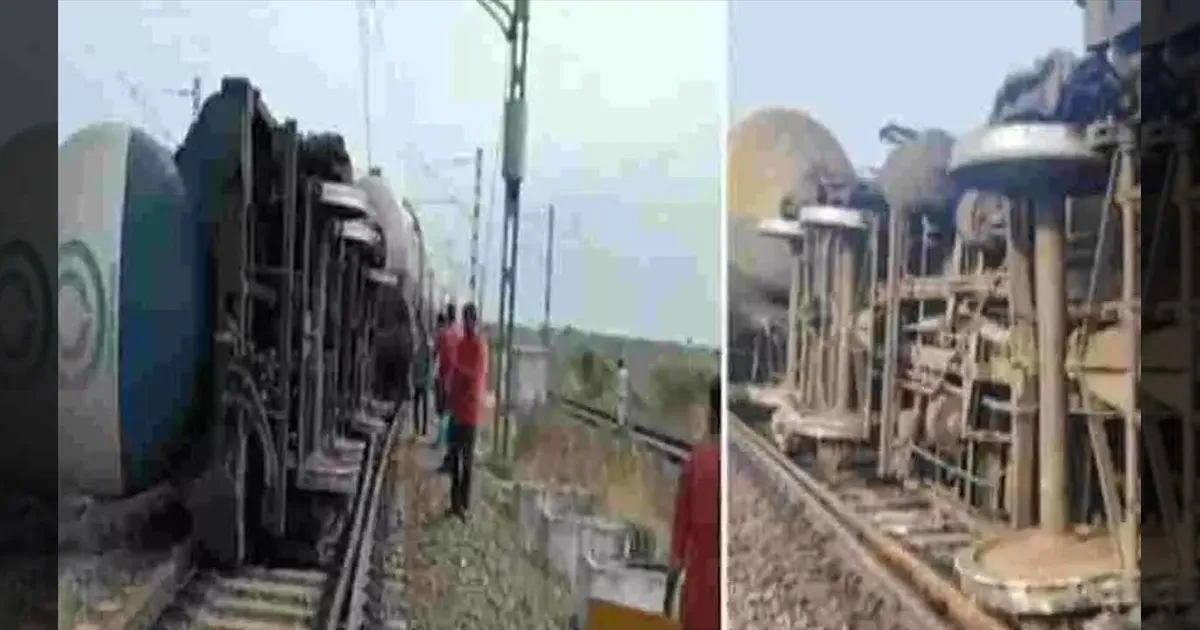 விஜயவாடாவில் பரபரப்பு: திடீரென தடம் புரண்ட சரக்கு ரயில்..!! மீட்பு பணிகள் தீவிரம்..!!