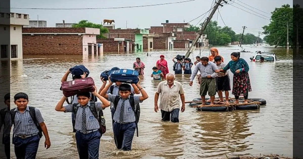 பஞ்சாப்பை புரட்டிப்போடும் வெள்ளம்.. கல்வி நிறுவனங்களுக்கு வரும் 7ம் தேதி வரை விடுமுறை..!!