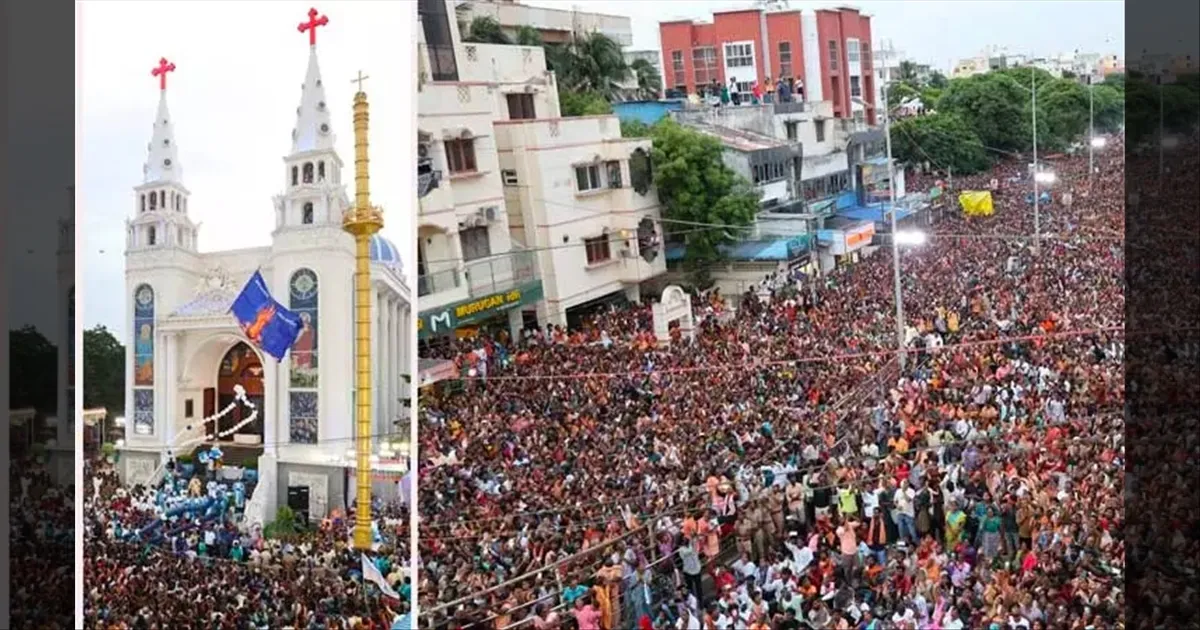 விண்ணை பிளந்த 'மரியே வாழ்க'.. பெசன்ட் நகர் வேளாங்கண்ணி ஆலய திருவிழா கொடியேற்றத்துடன் கோலாகல தொடக்கம்..!! 