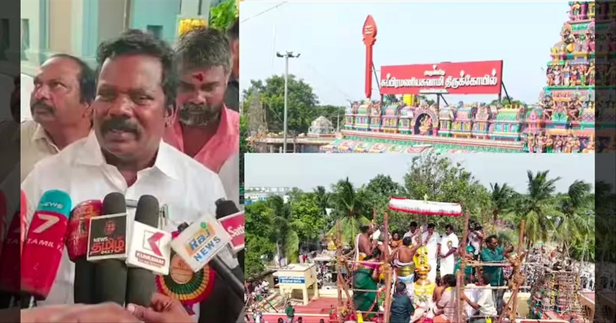 selvaperunthagai-stopped-in-vallakottai-murugan-temple