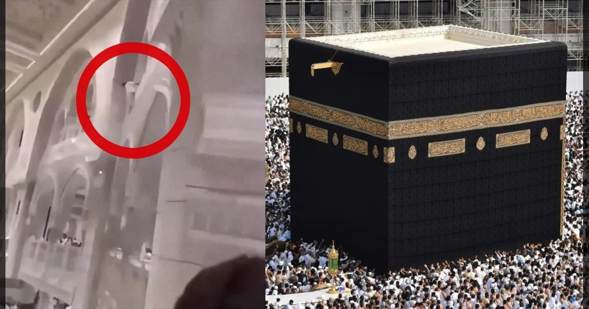 கட்டிடத்தில் இருந்து குதித்த நபர்..!! லாவகமாக பிடித்த பாதுகாவலர்..!! மெக்கா மசூதியில் அதிர்ச்சி சம்பவம்..!!