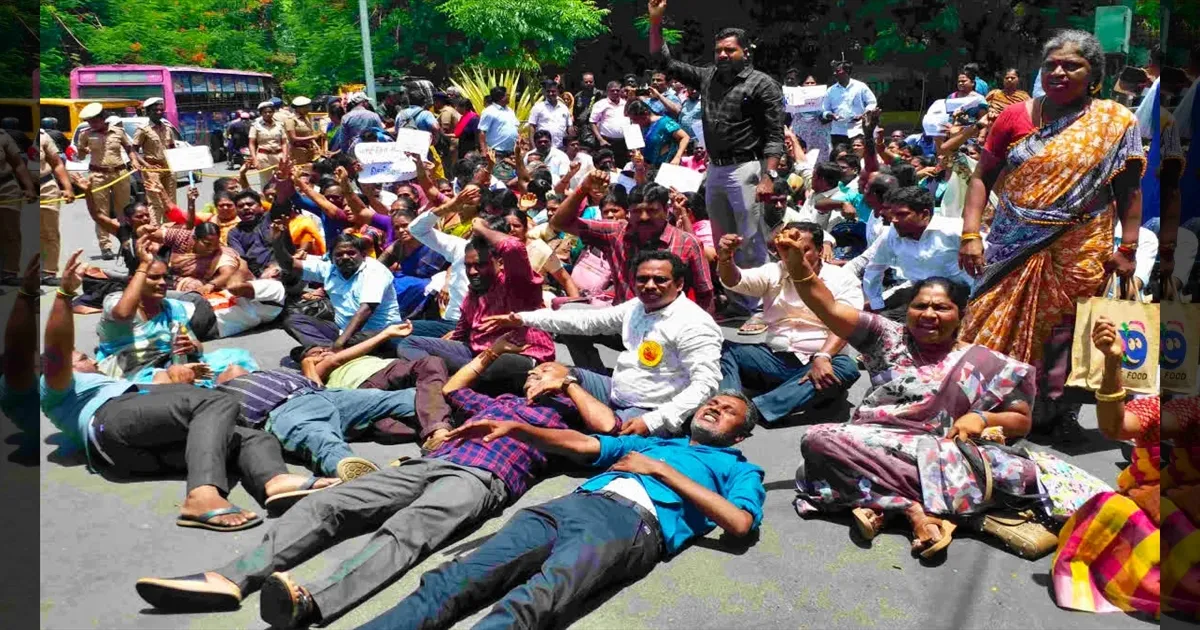 கிடைக்கும் வரை எங்கள் போராட்டம் தொடரும்.. 12வது நாளாக களத்தில் பகுதி நேர ஆசிரியர்கள்..!