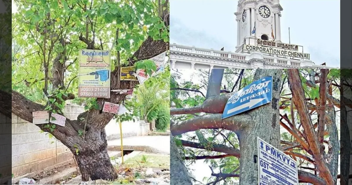 அனுமதியின்றி மரங்களை வெட்டினால் ரூ.1 லட்சம் அபராதம்..!! சென்னை மாநகராட்சி அதிரடி அறிவிப்பு..!!