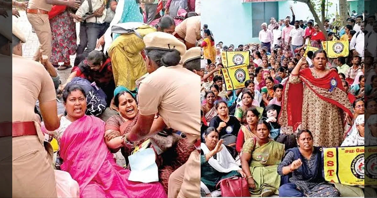 போராடுனா கஞ்சா CASE... போலீஸ் பகிரங்க மிரட்டல்..! இடைநிலை ஆசிரியர்கள் புகார்..!