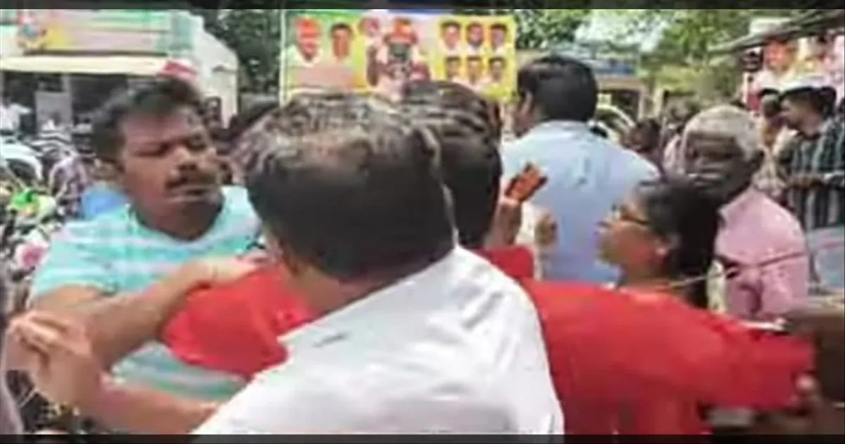 சிபிஎம் - இந்து முன்னணியினர் குடுமிப்பிடி சண்டை! மாறி மாறி தாக்கிக் கொண்டதால் போலீஸ் திணறல்! 