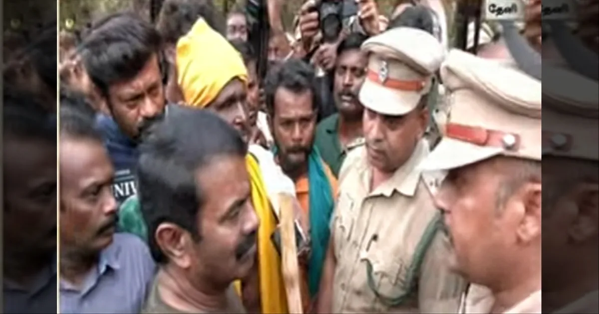 தடையை மீறிய சீமான்... வனப்பகுதிக்குள் நுழைந்த நாம் தமிழர் கட்சியினர்! திக்குமுக்காடிய வனத்துறை