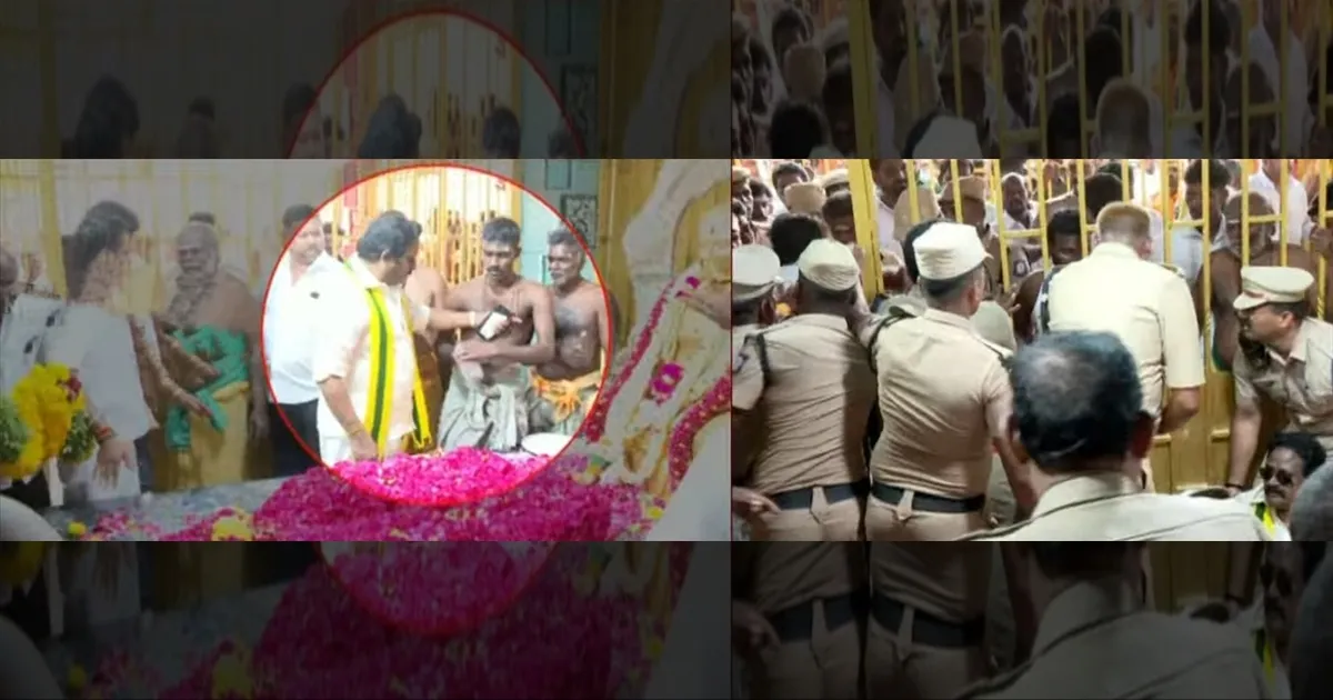 தேவர் நினைவிடத்தில் ஸ்ரீதர் வாண்டையார் அடாவடி... பூசாரியை கன்னத்தில் அறைந்ததால் பரபரப்பு...!