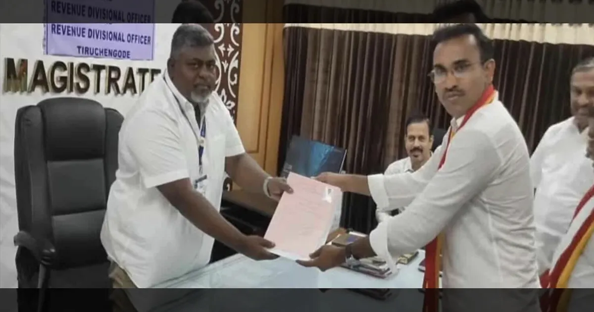 விறுவிறு தேர்தல்...தவெக வேட்பாளர் அருண்ராஜ் வேட்பு மனுத் தாக்கல்..! 