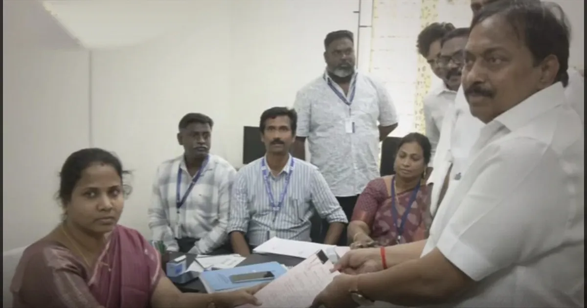 DMK vs TVK..! விஜயை எதிர்த்து..!! திமுக வேட்பாளர் ஆர்.டி. சேகர் வேட்பு மனுத் தாக்கல்..!