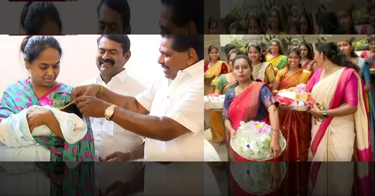 மேளத்தாளங்களுடன்..! சீமான் மகளுக்கு தாய்மாமன் சீர் செய்த அனிதா ராதாகிருஷ்ணன்..!