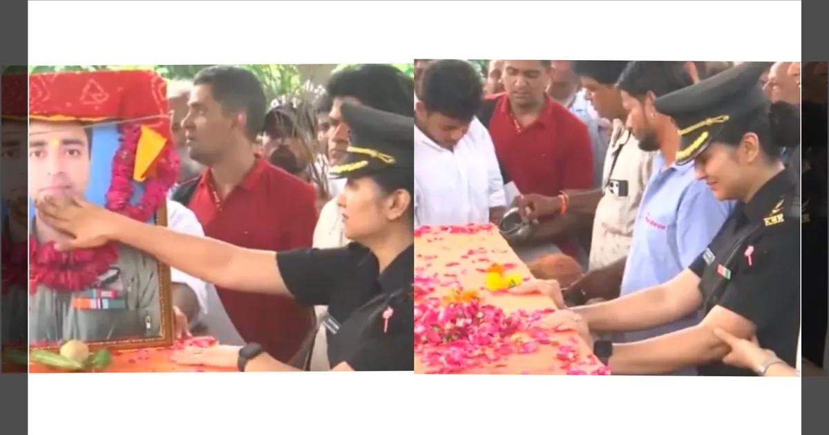 கனவெல்லாம் கரைந்ததே! ஹெலிகாப்டர் விபத்தில் உயிரிழந்த விமானிக்கு பிரியாவிடை கொடுத்த மனைவி!