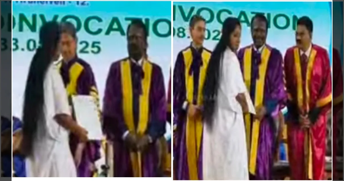 அவரு கையால வாங்க மாட்டேன்! ஆளுநர் ரவியிடம் பட்டம் பெற மறுத்த மாணவி… பல்கலை.யில் பரபரப்பு..!