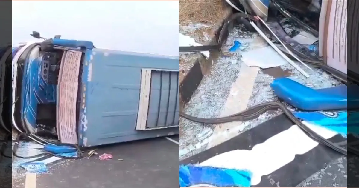 அதிர்ச்சி சம்பவம்... திமுக மாநாட்டுக்கு சென்ற மினிவேன் கவிழ்ந்து விபத்து..!! 