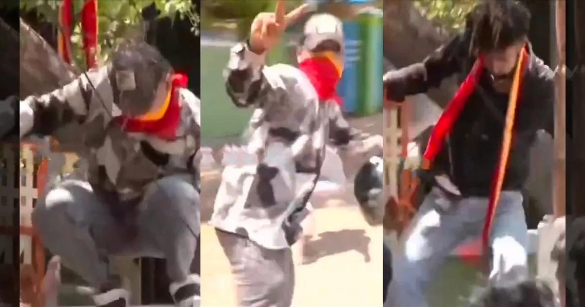 தவெக துண்டால் முகத்தை மூடி ட்ரான்ஸ்பார்மர் மீது ஏறிய இளைஞர்கள்... விஜய் பரப்புரையில் பரபரப்பு..!!