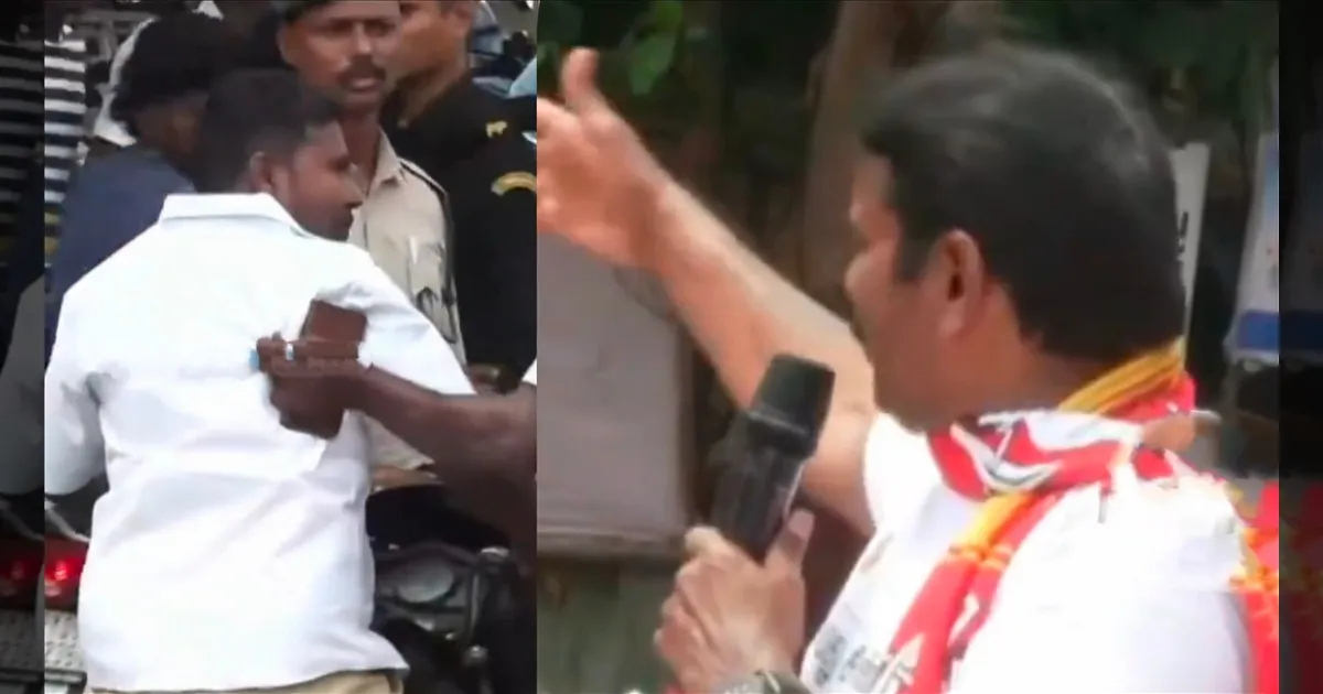 டேய் இங்க வாடா..!  நாம் தமிழர் பரப்புரையில் TVK கோஷமிட்ட இளைஞர்..! சீமான் ஆவேசம்..!!